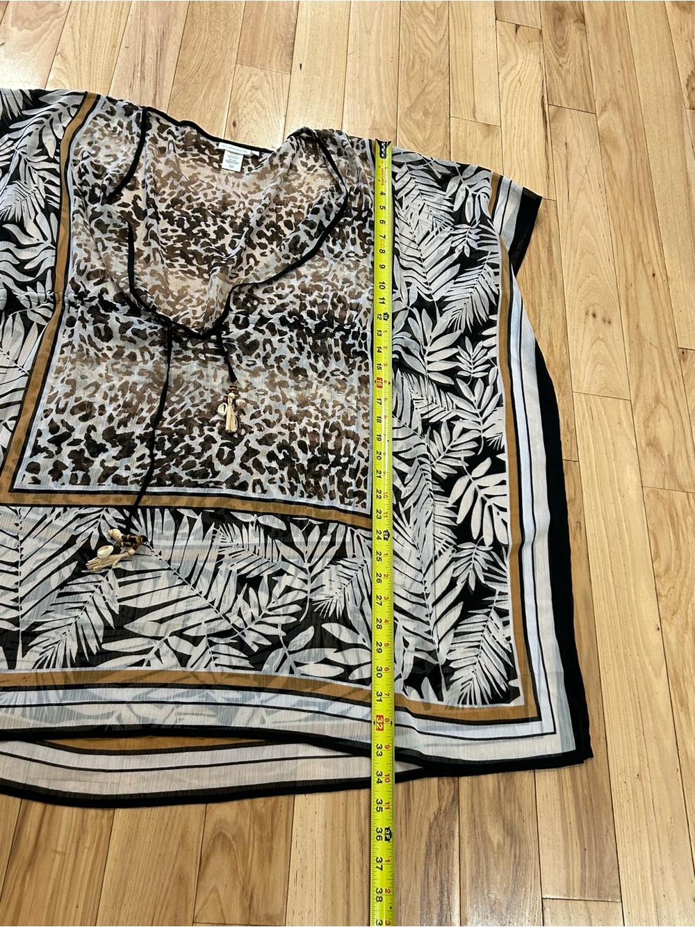 Bleu Rod Beattie Urban Oasis Chiffon Caftan Animal Print Sheer Swimsuit Cover Up - Picture 6 of 6